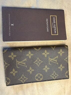 Vintage Louis Vuitton LV Monogram Canvas Simple Checkbook Wallet w/Insert
